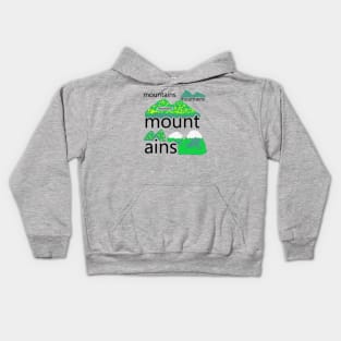 mountains, typography mountains patterns, oil painting Kids Hoodie